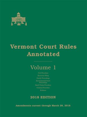 cover image of Vermont Court Rules Annotated